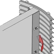 Wedge Wire Straining Element Cross Section with Adjustable Accelerator Plate