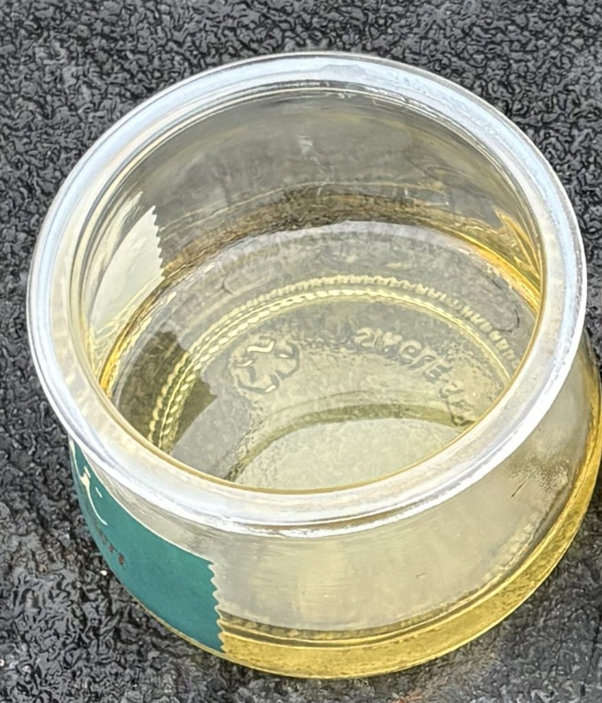 Clear glycol after using a 25 micron resin bond filter